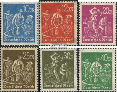 Produktbild von Briefmarken Deutsches Reich 1922 Mi 239-244 gestempelt Arbeitergruppen / Ergänzungs-Werte