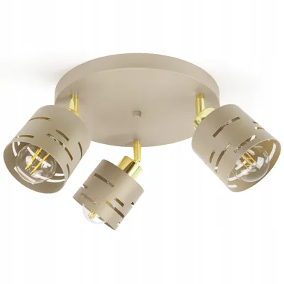 Produktbild von LUXOLAR DeckenleuchteLaser 30 cm 3-flammig Beige Gold schwenkbar E27