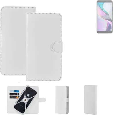 Produktbild von K-S-Trade Handy Hülle Schutz Hülle kompatibel mit TCL Ion X Cover Case Bookstyle Bumper weiß 1x
