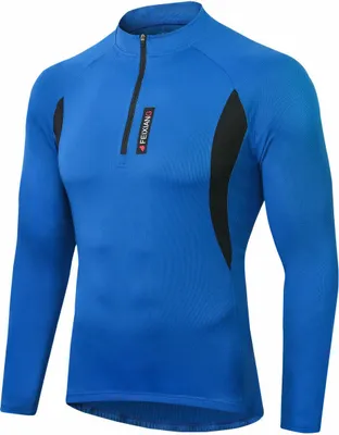 Produktbild von Herren Thermo Radsport Funktionsshirt Funktionsunterhemd Langärmliges Fahrrad Windschutz Funktionsshirt Atmungsaktiv Sportshirt für Laufen, Jogging, Turnhalle Blau 3XL
