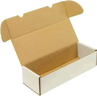 Produktbild von Klappschachtel 1-wellig Maße 308x112x80mm Qualität 1.20 B weiß TRANSPAK