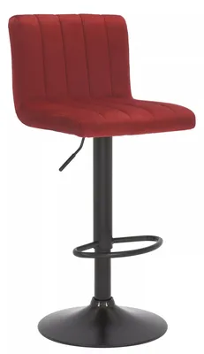 Image de In And OutdoorMatch Tabouret de bar Melyna - Rouge velours - Hauteur d'assise 62-83 cm - Avec dossier - Réglable en hauteur - 1 set - Ergonomique - Chaises de bar - Cuisine