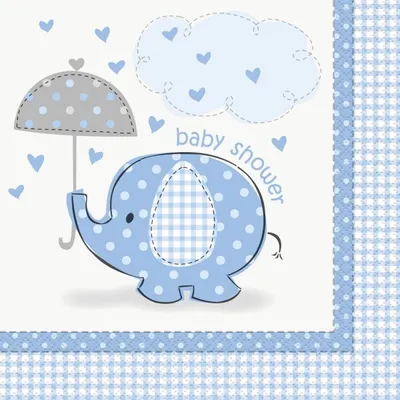 Imagen del producto de Servilletas para fiesta de bebé, diseño de elefante, para niño, paquete de 16 unidades