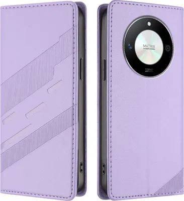 Produktbild von Hülle für Honor X9b / Magic 6 Lite, Kunstleder Brieftaschen Handyhülle mit Kartenfach und Standfunktion Violett