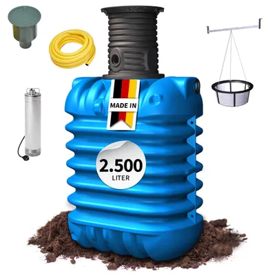 Productafbeelding van 4rain MODULARIS ondergrondse regenwatertank-pakket 2500 L Tuin-Comfort, AI-gegenereerde afbeelding