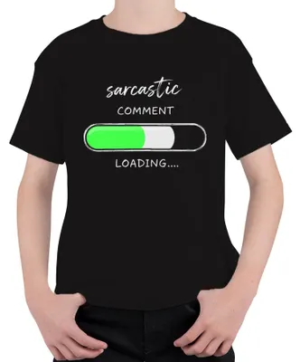 Produktbild von Sarcastic Comment Loading Ladebalken lustig sarkastisch Geschenk Kinder T-Shirt, Schwarz, 128
