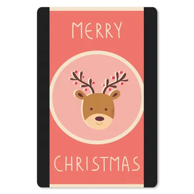 Produktbild von MuchoWow® Mauspad Mousepad Rentier - Zitate - Weihnachten - Frohe Weihnachten - Rot - Vintage 40x60 cm - Mousepads - Maus Mat - Pad - Mausunterlage - Schreibtisch Accesoire