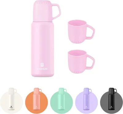 Vakuumisolierte Thermosflasche mit Becher - 538ml/18oz, Ideal für heiße und kalte Getränke