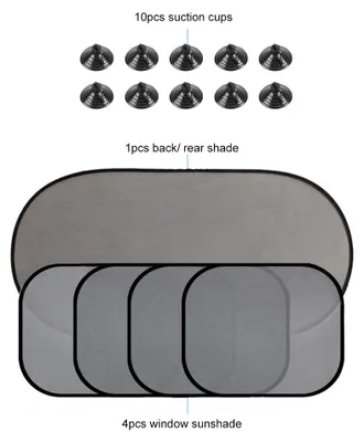 Imagen del producto de 5 unidades de parasol para coche, parasol para ventanas de coche con ventosas, cortinilla para coche, parasol para automóvil