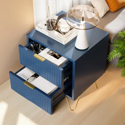 Zdjęcie produktu dla ProximaX stolik nocny z 2 szufladami, szafka nocna Nordic stolik nocny stolik kawowy 40x35,5x50cm
