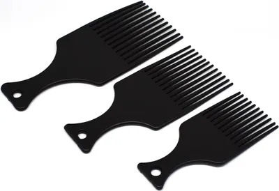 Produktbild von Plastik Afro-Haarkämme - Set von 3 - Leicht und Flexibel - Antistatisch