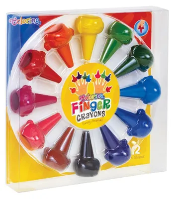 Zdjęcie produktu dla Colorino Kids Kredki świecowe Zwierzątka na palec, 12 kolorów