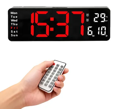Digitale Klok met LED-Display, Zeit, Datum, Temperatur, Wecker, Timer
