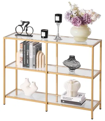Produktbild von Konsolentisch 3-stufig rechteckig 100 x 30 x 72,9 cm gehärtetes Glas Gold