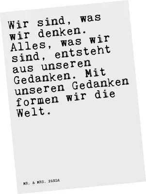 Produktbild von Mr. & Mrs. Panda Postkarte Wir sind, was wir... - Weiß - Geschenk, Weisheit, Spruch Sprüche Weisheiten Zitate Lustig Weisheit Worte, Weisheiten, Einladungskarte