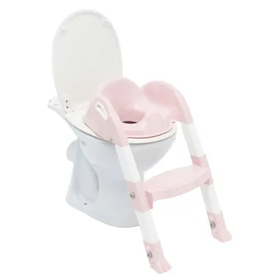 Image de Thermobaby Réducteur de toilettes avec escalier KiddyLoo Rose