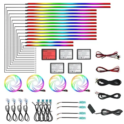 Obrázok produktu pre Sada LED osvetlenia do auta, 30 funkcií, 593 LED, RGB, režim ovládania hudbou, ovládanie cez aplikáciu