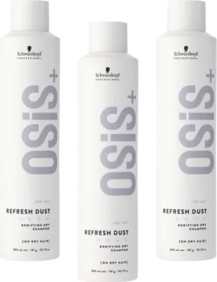 Produktbild von 3x Schwarzkopf Professional OSiS+ Refresh Dust Bodifying Dry Shampoo 300ml