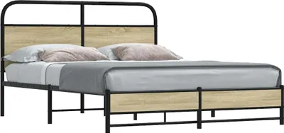Produktbild von "2026 Promotion" Metallbett ohne Matratze - Sonoma-Eiche 160x200 cm - Polsterbett CC17621