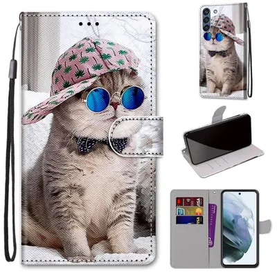 Image de Étui pour téléphone portable Samsung Galaxy S21 FE en simili cuir, motif 9, neuf