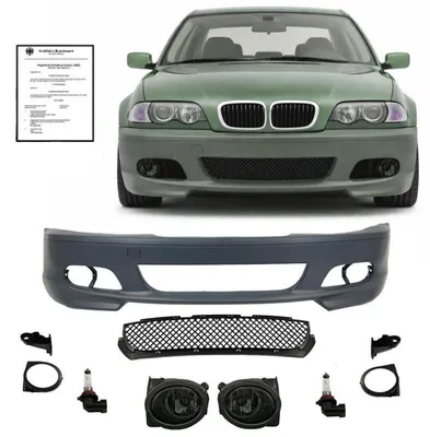 Produktbild von Premium Stoßstange vorne Nebelscheinwerfer schwarz paßt für BMW 3er E46 Coupe Cabrio