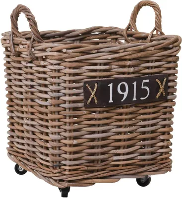 Image de VIVANNO Corbeille à bois en rotin RODAR Coffret, tressé naturel - 40x40x51 cm