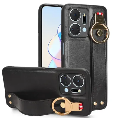 Produktbild von Für Honor X7A Handy Tasche Hülle Cover mit Armbandhalterung und Ringalterung