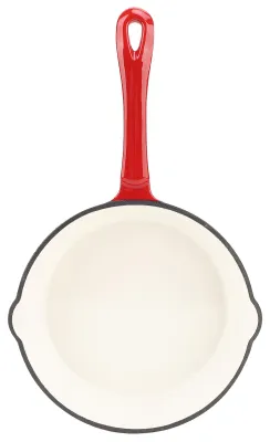 Image de Poêle émaillée en fonte antiadhésive pour la cuisine, idéale pour le camping, la cuisson et les grillades – 20 cm