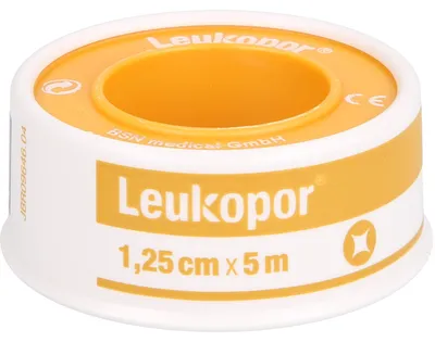 Produktbild von BSN medical Leukopor, 500 x 1,25 cm, Rechteckig, Weiß, Gelb, 1 Stück(e)