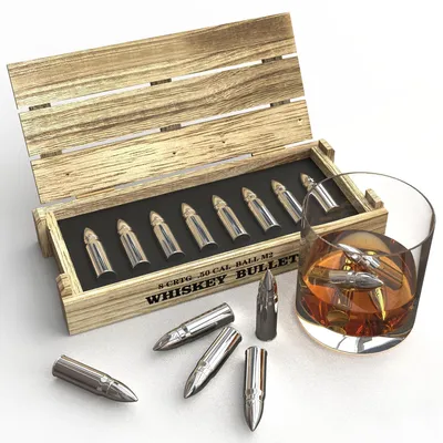 Produktbild von Inovra - Whisky-Steine, 8 Stück - Wiederverwendbare Kühlsteine - Edelstahl - Für Männer - Perfektes Geschenk - Hält Getränke kühl - Whisky-Kühlsteine