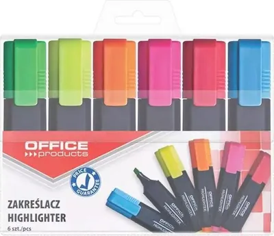 Zdjęcie produktu dla Zakreślacze fluorescencyjne 6 kolorów z klipsem