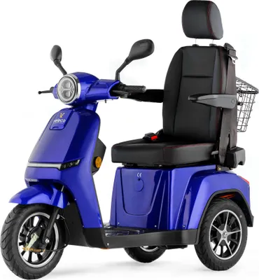 Produktbild von Veleco Turris - mit verstellbarem Kapitänssitz, intuitiv zu bedienender Mobilitätsscooter, komplett montierte Behindertenhilfe (Blau)