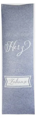 Produktbild von Filzvorhang 60 cm x 200 cm Wandteppich - Wo sich dein Herz wohlfühlt, ist dein Zuhause