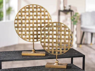 Produktbild von Gilde Skulptur, rund, Network, Metall, goldfarben, VE 3 Höhe: 41.50 cm Breite: 30.50 cm Tiefe: 8.50cm 74152