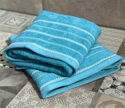 Produktbild von Handtuch Duschtuch Badetuch Frottier 100% Baumwolle Handtücher Typ674 Aqua 2er Set Duschtuch 140x70 cm