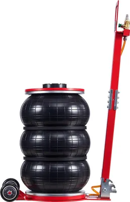Image de Cric pneumatique, cric pneumatique triple sac de 5 tonnes, coussin gonflable avec six tubes en acier, levage jusqu'à 464 mm, levage rapide en 4 à 10 secondes, pneumatique avec poignée longue réglable et patin en caoutchouc pour la réparation de voitures, SUV et camionnettes.