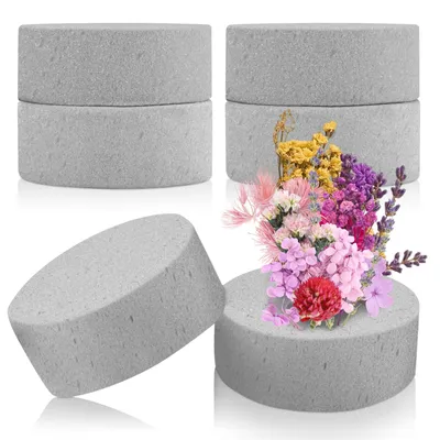 Steckmasse für Kunstblumen, 6 Stück, 10 cm, grau