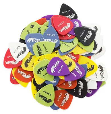 Produktbild von Plektren Gitarrenplektren Plektrum - 100 Stück - Verschiedene Stärken - Glatte Oberfläche