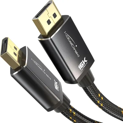 Produktbild von KabelDirekt – 16K DisplayPort-Kabel 2.1 – 5m – DP80, Nylon – für Gaming-PC
