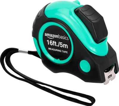 Produktbild von Amazon Basics Maßband, 4,88 m, türkis