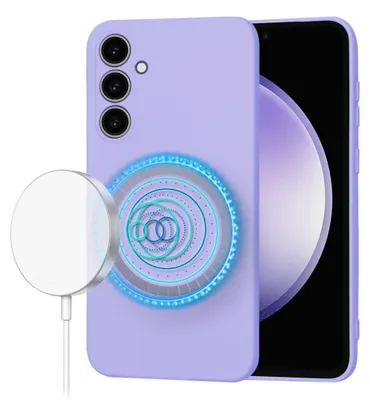 Produktbild von Techsuit Soft Flex Silikon Back Cover Hülle mit MagSafe für Samsung Galaxy S23 FE - Hell lila