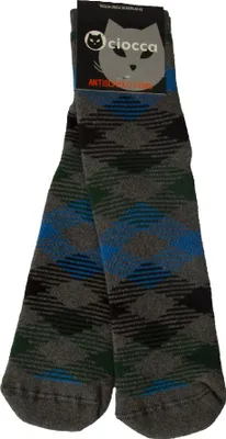 Image de Une paire de chaussettes courtes pour homme CIOCCA, dotées de renforts antidérapants en coton, référence TU45, pointures 40 à 45, 90 % coton, 9 % polyamide, 1 % Élasthanne
