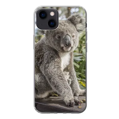 Produktbild von MuchoWow® Handyhülle Schutzhülle Hülle für iPhone 13 Koala - Holz - Pflanzen - Kinder - Jungen - Mädchen Silikon Softcase Handy Hülle - Karteninhaber