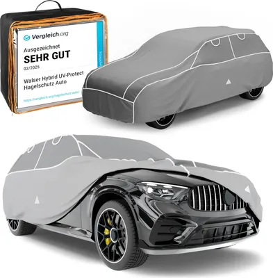 Produktbild von WALSER Hagelschutz Abdeckplane Auto, Auto Hagelschutzplane, Autogarage Abdeckung, Abdeckplane Auto Hybrid UV Protect, Abdeckung Auto 100% Polyester Auto Abdeckung SUV wasserdicht S