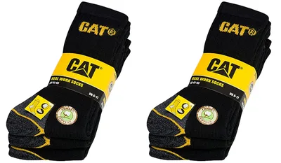 Produktbild von 6 Paar CAT Caterpillar Original Work Arbeitssocken - Farbe: Schwarz - Größe: 41-45