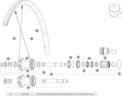 Immagine prodotto di Mavic Crossmax Pro/xa Pro/deemax Pro 29 Raggi posteriore destro 12 unità Nero 278 mm Nero 278 mm