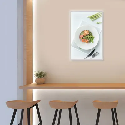 Productafbeelding van Wandmontabele LED-posterframe, LED-reclameframe, zilver, geschikt voor bioscopen, promotiecampagnes en detailhandel