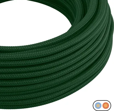 Immagine prodotto di Creative-Cables Cavo elettrico piatto, 1 m, Verde Scuro PM21, Sezione 2x0,75 mm², Effetto seta