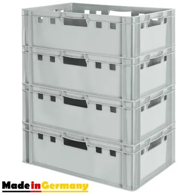 Produktbild von Fleischkiste E2 Fleischkiste Grau Fleischerkiste Fleischkisten Kiste Fleischkiste Eurobox Lebensmittelecht 60 x 40 Metzgerkiste Auswahl Kingpower, Anzahl:4