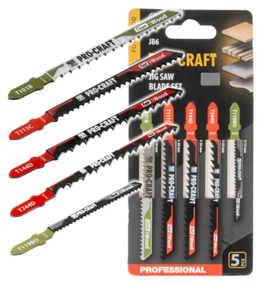 Image de Lot de 5 lames de scie sauteuse Procraft JB6, 2 - 50 mm, pour le bois